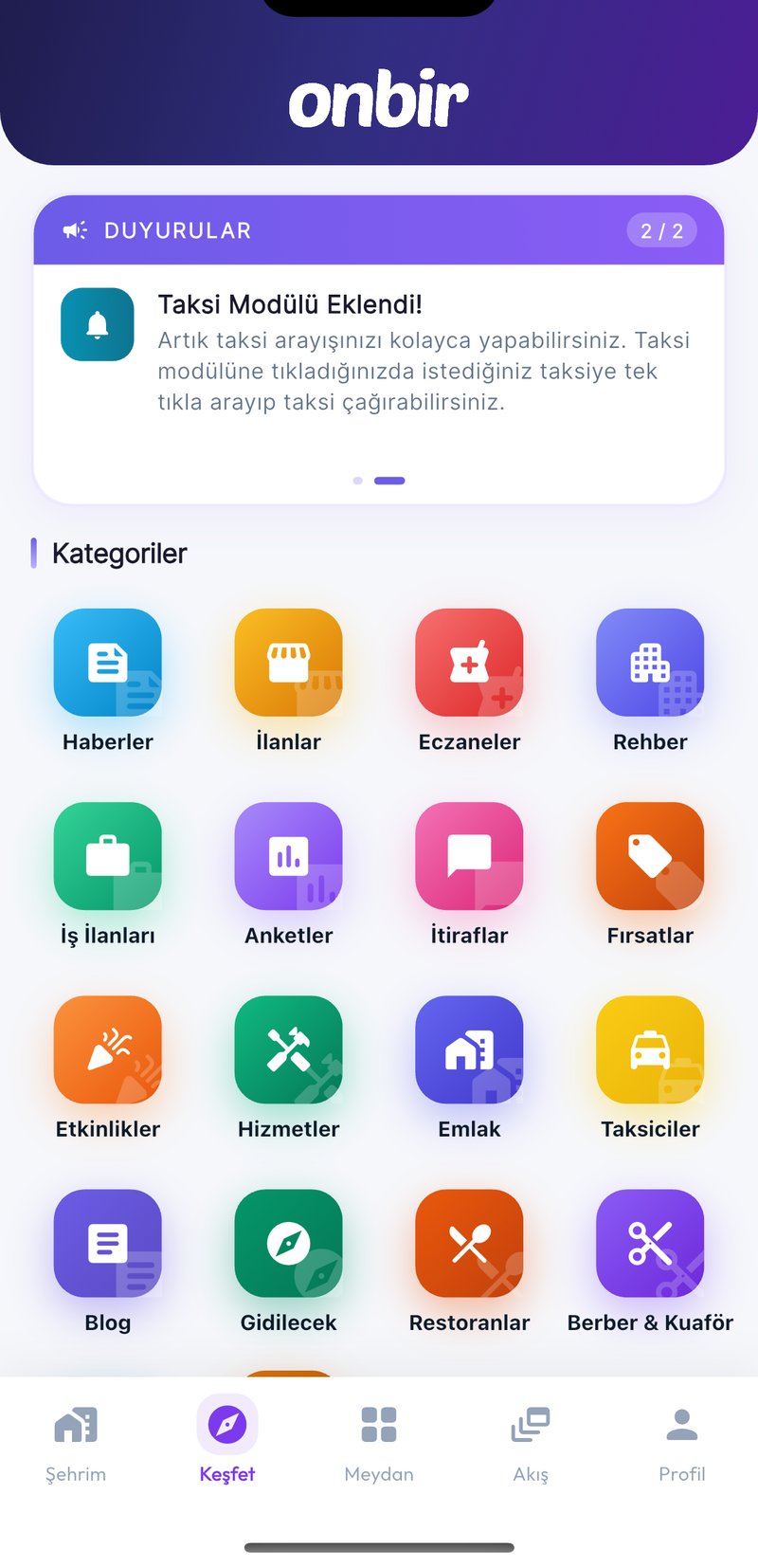 Onbir tüm modüller